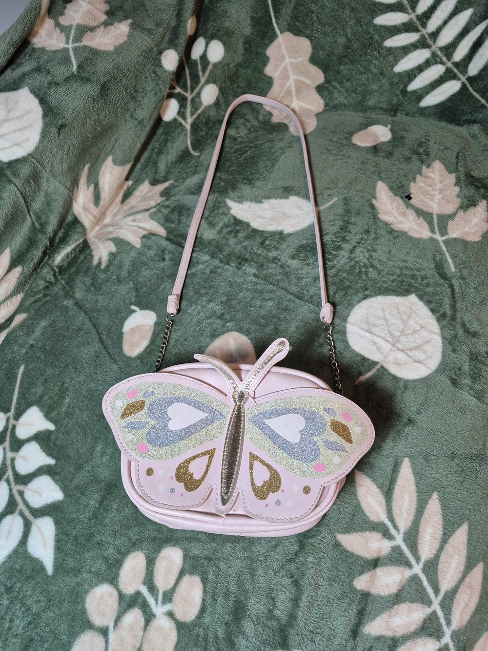 Pink Butterfly Crossbody Bag - Girls' Sparkle Accent